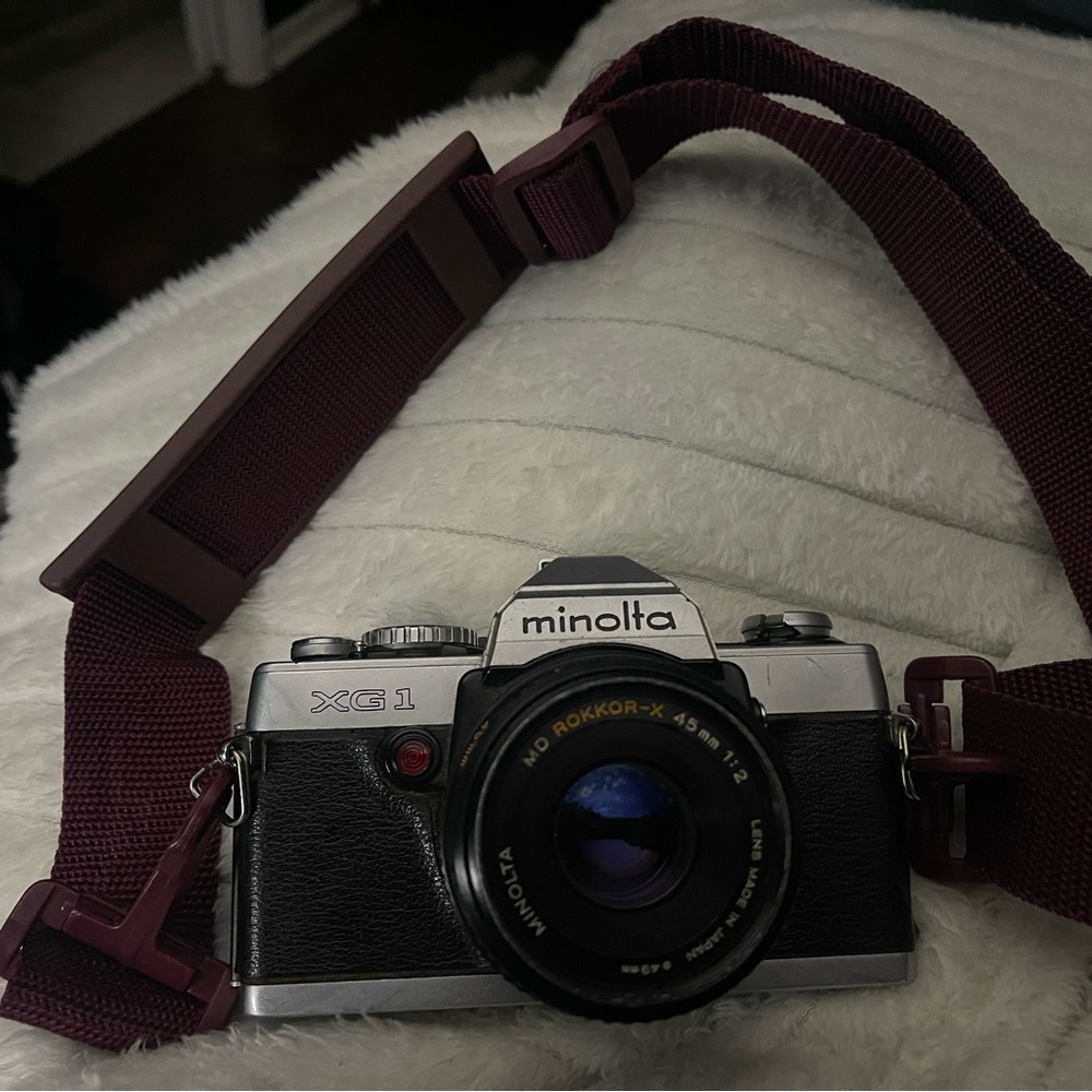 Minolta XG1 Vintage Camera - Black and Silver